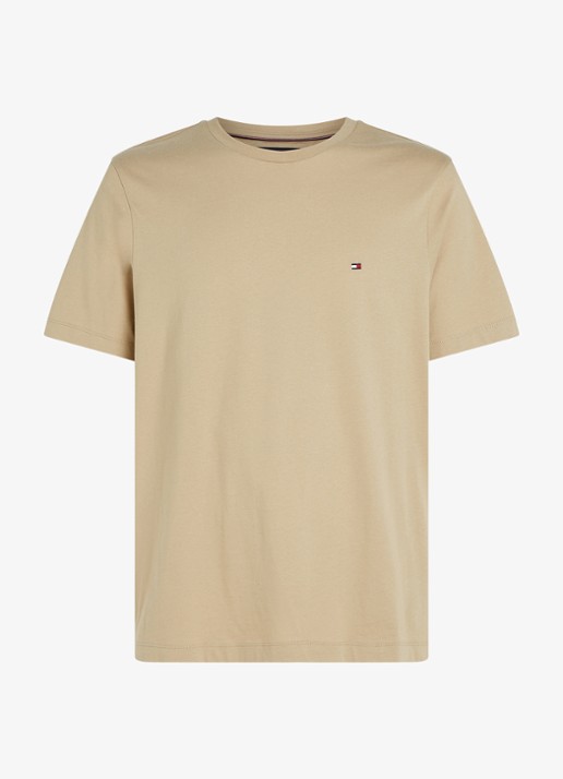Tommy Hilfiger T-shirt met logo - voorkant 5 sandalwood-rbt / bruin