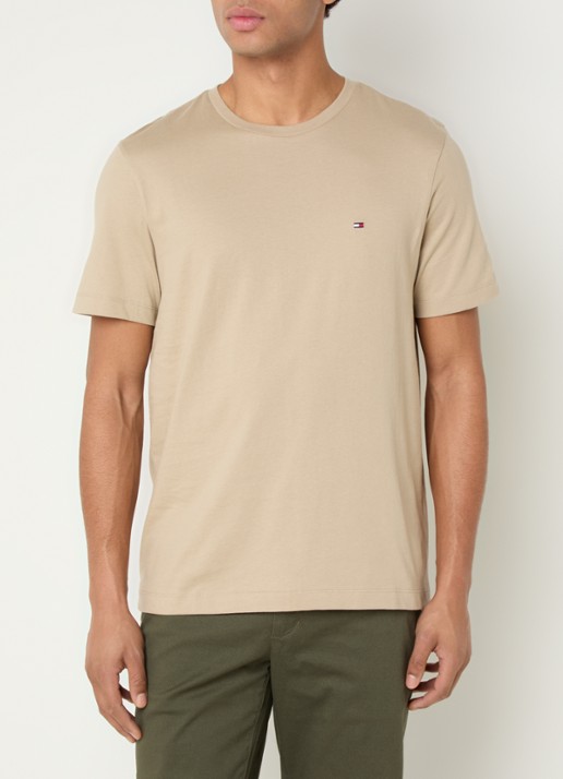 Tommy Hilfiger T-shirt met logo - detail 4 sandalwood-rbt / bruin