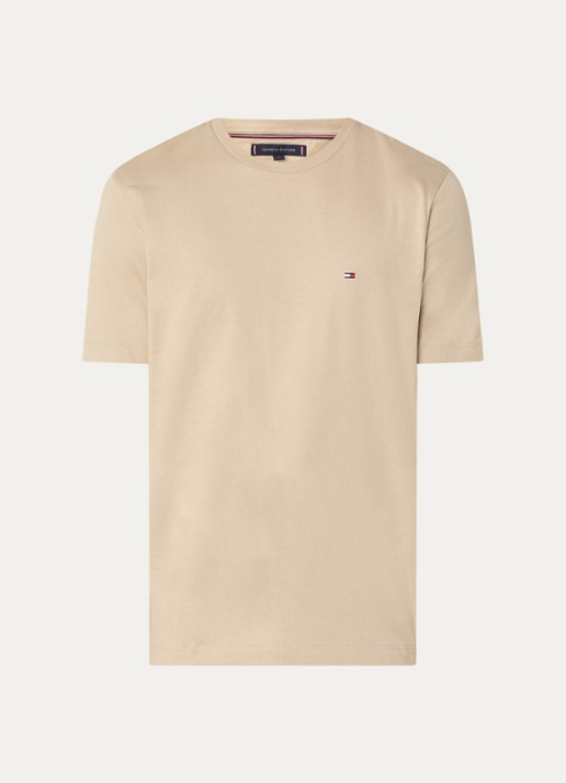 Tommy Hilfiger T-shirt met logo - voorkant 7 sandalwood-rbt / bruin