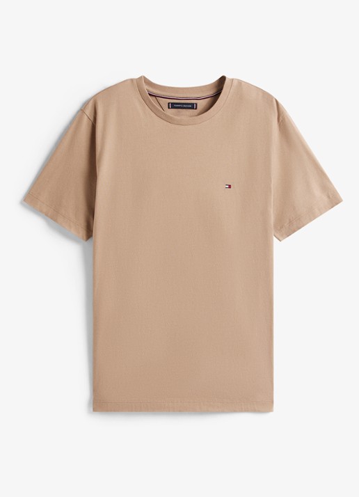 Tommy Hilfiger T-shirt met logo - voorkant 2 zand