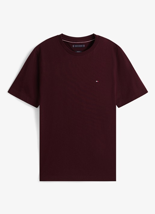 Tommy Hilfiger T-shirt met logo - voorkant bordeauxrood