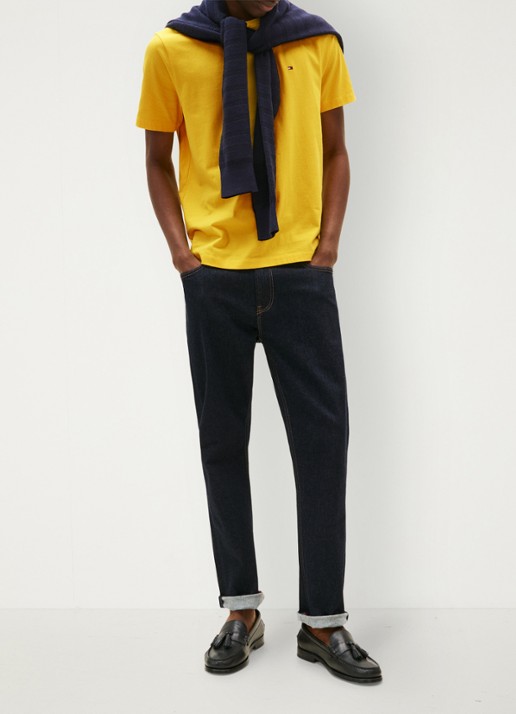 Tommy Hilfiger T-shirt met logo - voorkant 5 geel