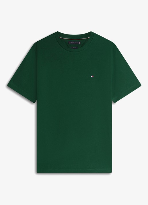Tommy Hilfiger T-shirt met logo - voorkant nocturnal green