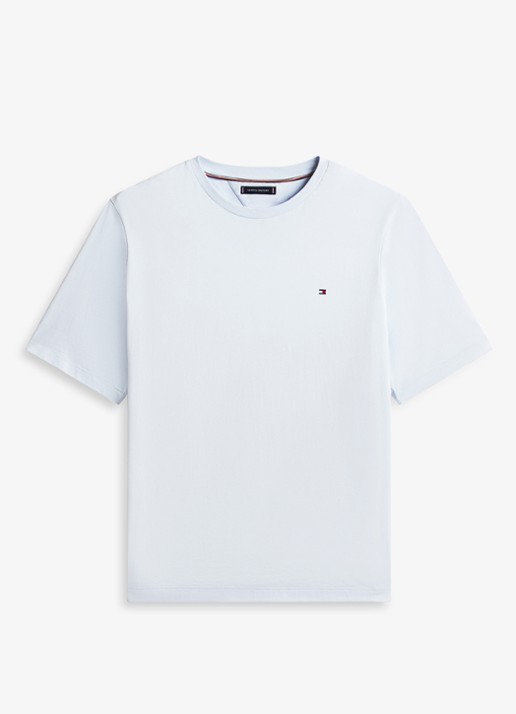 Tommy Hilfiger T-shirt met logo - voorkant donkerblauw