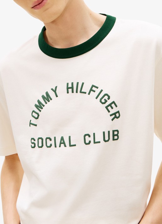 Tommy Hilfiger T-shirt met logo - detail 5 beige