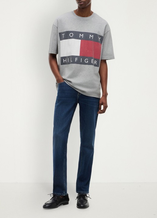 Tommy Hilfiger T-shirt met logo - voorkant 5 lichtgrijs