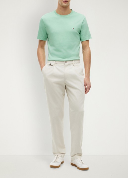 Tommy Hilfiger T-shirt met logo - voorkant 3 cut grass-l1a / groen
