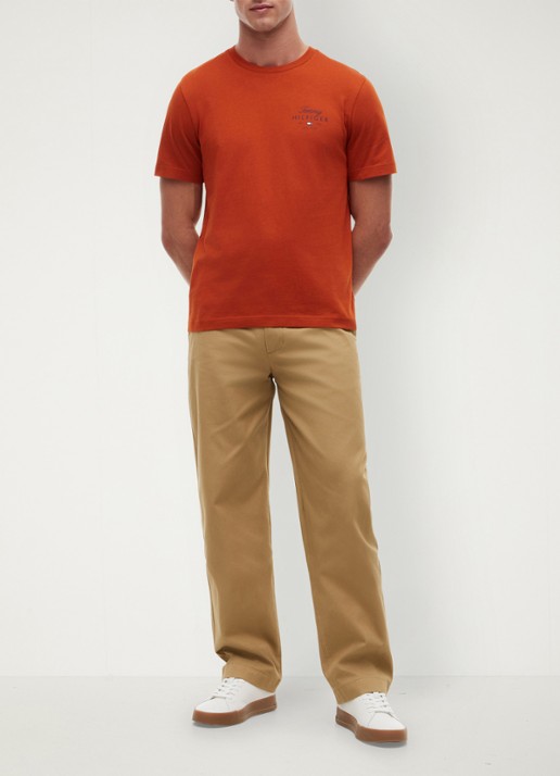 Tommy Hilfiger T-shirt met logo - voorkant 4 orange