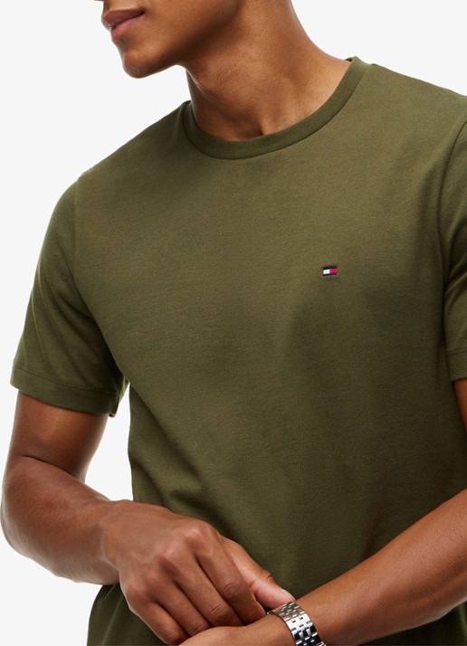 Tommy Hilfiger T-shirt met logo - detail 2 huntsman green-mt1 / groen