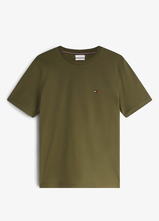 Tommy Hilfiger T-shirt met logo - voorkant 4 huntsman green-mt1 / groen