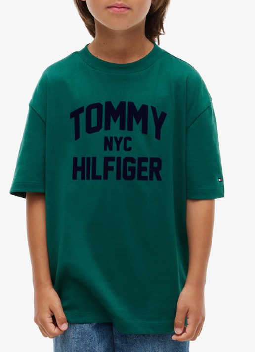Tommy Hilfiger T-shirt met logo  - detail 4 groen