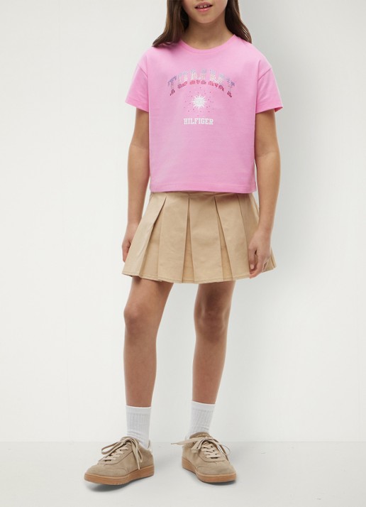 Tommy Hilfiger T-shirt met logo - voorkant 2 roze