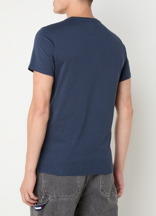 Tommy Hilfiger T-shirt met logoborduring  - achterkant donkerblauw