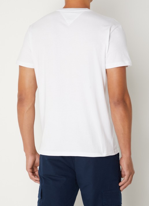 Tommy Hilfiger T-shirt met logoborduring - achterkant wit