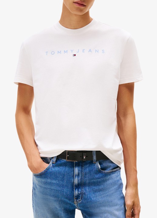 Tommy Hilfiger T-shirt met logoborduring - detail 4 creme