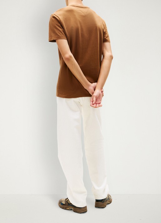 Tommy Hilfiger T-shirt met logoborduring - achterkant 5 bruin