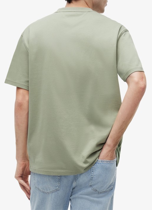 Tommy Hilfiger T-shirt met logoborduring - achterkant 6 olijfgroen