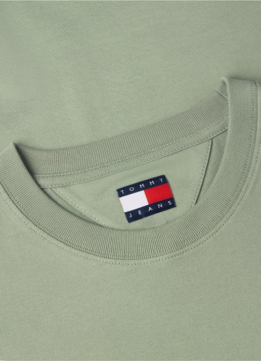 Tommy Hilfiger T-shirt met logoborduring - detail 4 olijfgroen