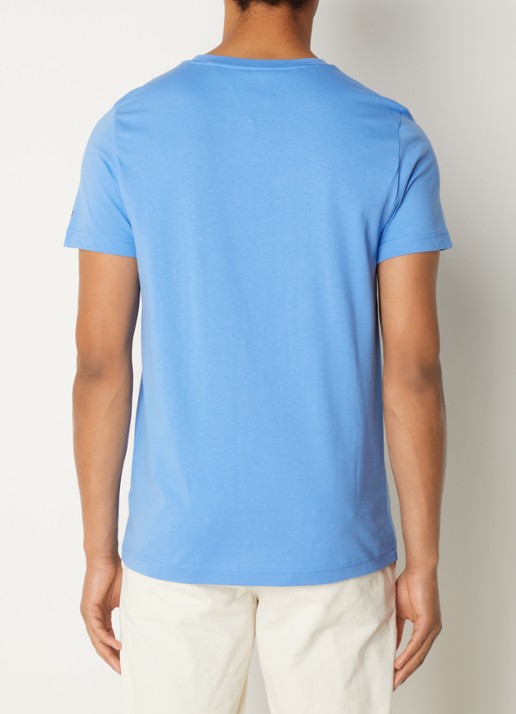 Tommy Hilfiger T-shirt met logoborduring  - achterkant blue spell / blauw
