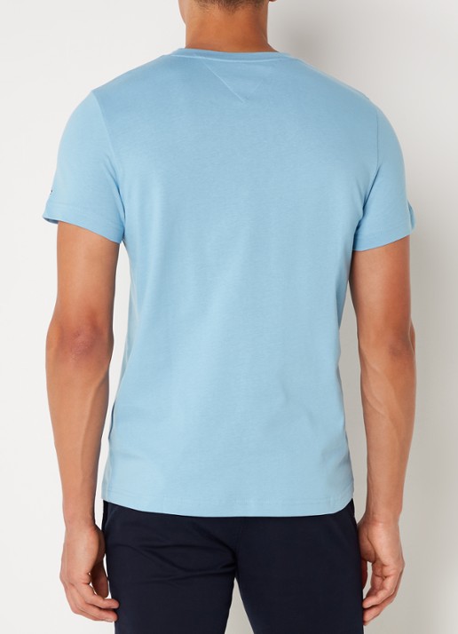 Tommy Hilfiger T-shirt met logoborduring  - achterkant sleepy blue / blauw