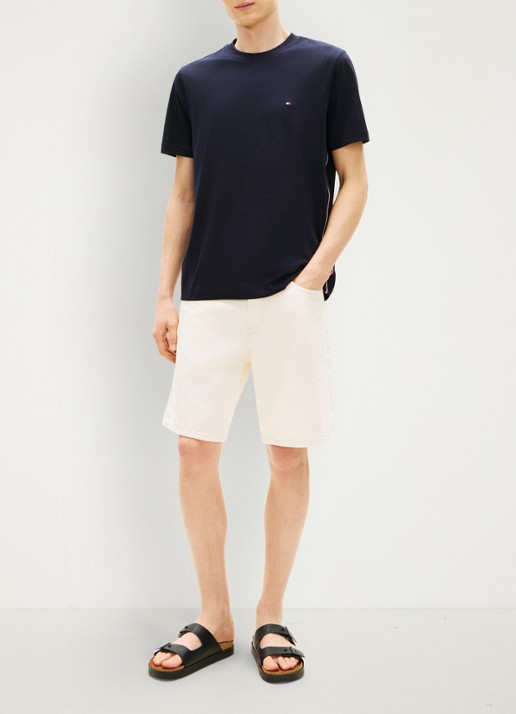 Tommy Hilfiger T-shirt met logoborduring - voorkant 5 donkerblauw