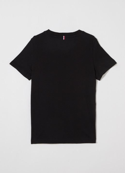 Tommy Hilfiger T-shirt met logoborduring - voorkant 2 diepzwart