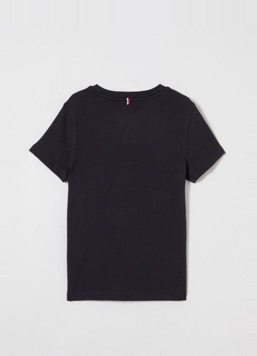 Tommy Hilfiger T-shirt met logoborduring - voorkant 2 donkerblauw