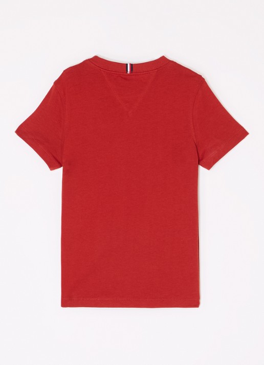 Tommy Hilfiger T-shirt met logoborduring - voorkant 2 dark magma-xnn / rood