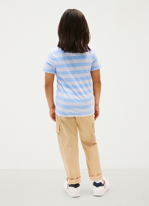 Tommy Hilfiger T-shirt met logoborduring - achterkant cloudy blue-c14 / lichtblauw