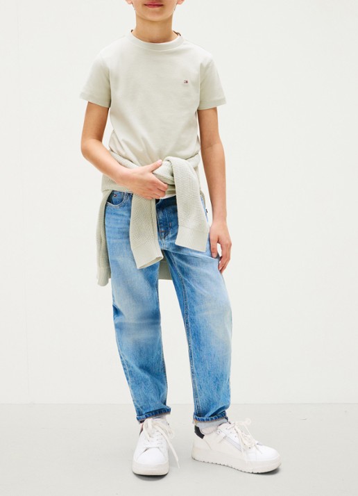 Tommy Hilfiger T-shirt met logoborduring - voorkant 2 misty sage / groen
