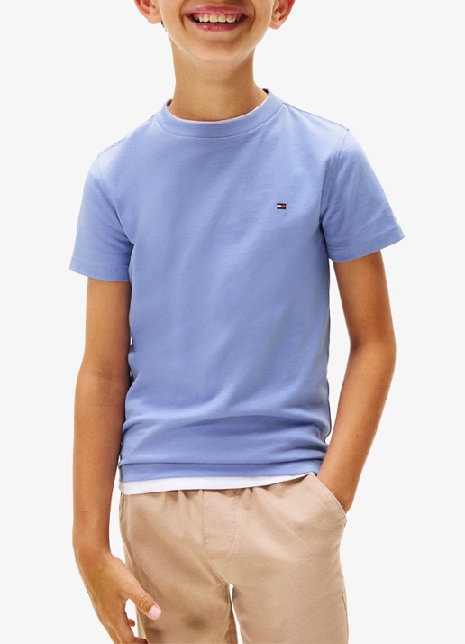 Tommy Hilfiger T-shirt met logoborduring - detail 4 vintage iris-c5z / wit