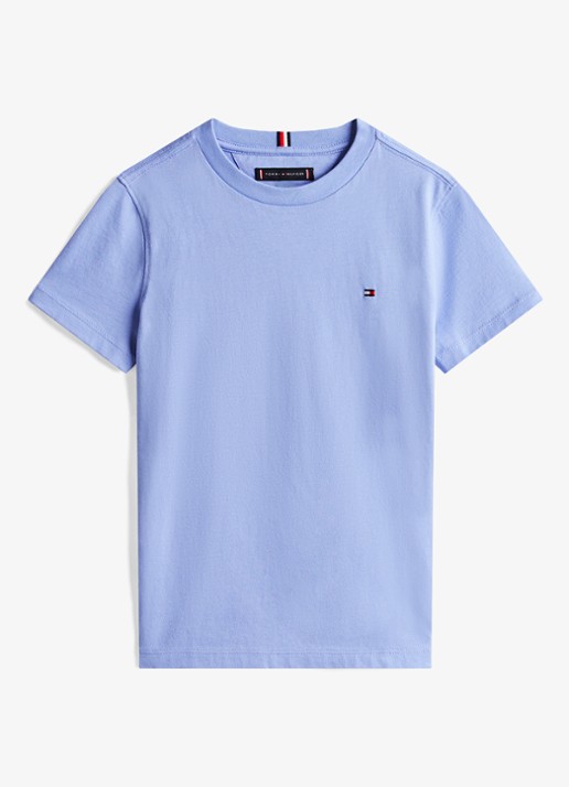 Tommy Hilfiger T-shirt met logoborduring - voorkant 2 vintage iris-c5z / wit