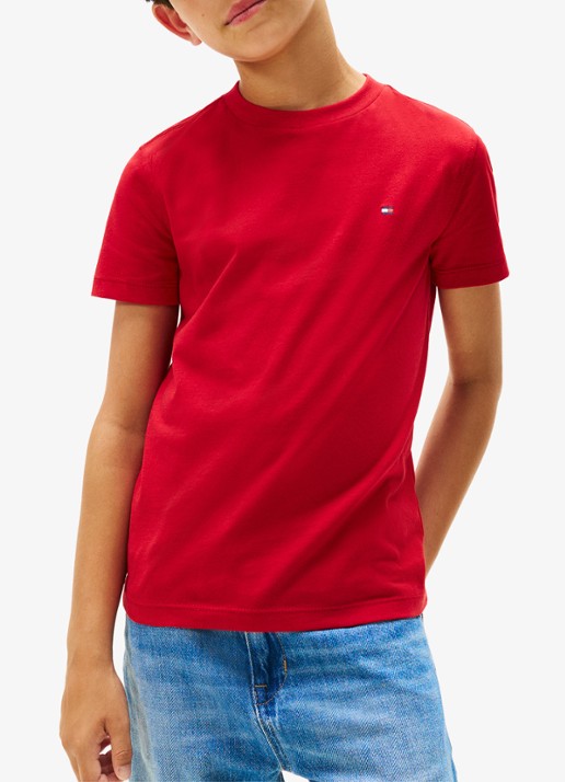 Tommy Hilfiger T-shirt met logoborduring - detail 4 medium red-xld / rood