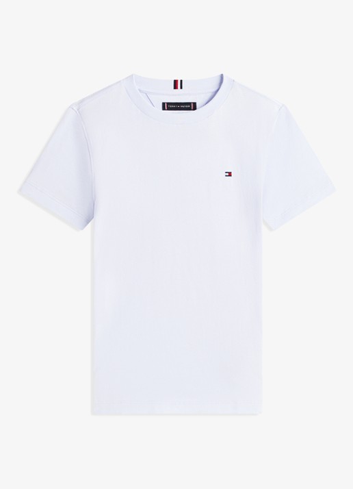 Tommy Hilfiger T-shirt met logoborduring - voorkant 4 sweet blue-c3q / lichtblauw