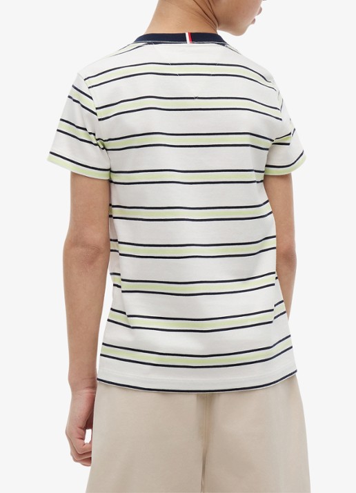 Tommy Hilfiger T-shirt met logoborduring - achterkant 3 multi stripe-0aa / multicolor