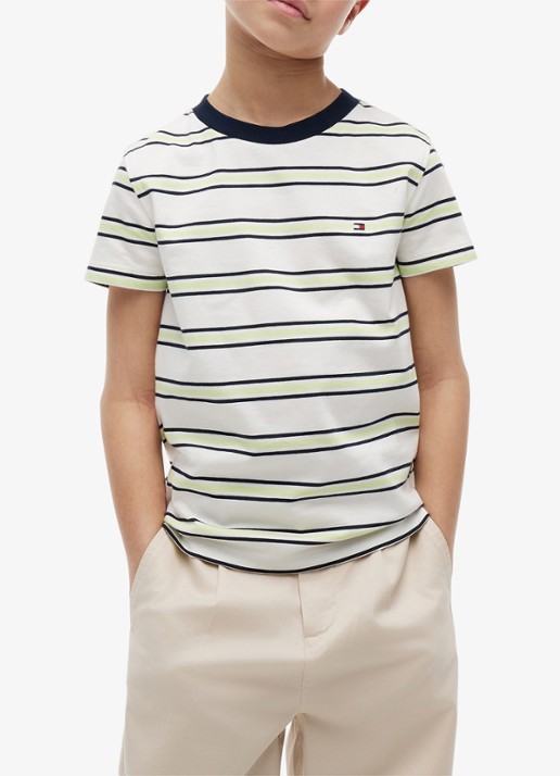 Tommy Hilfiger T-shirt met logoborduring - detail 4 multi stripe-0aa / multicolor