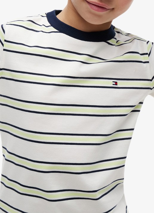 Tommy Hilfiger T-shirt met logoborduring - detail 5 multi stripe-0aa / multicolor