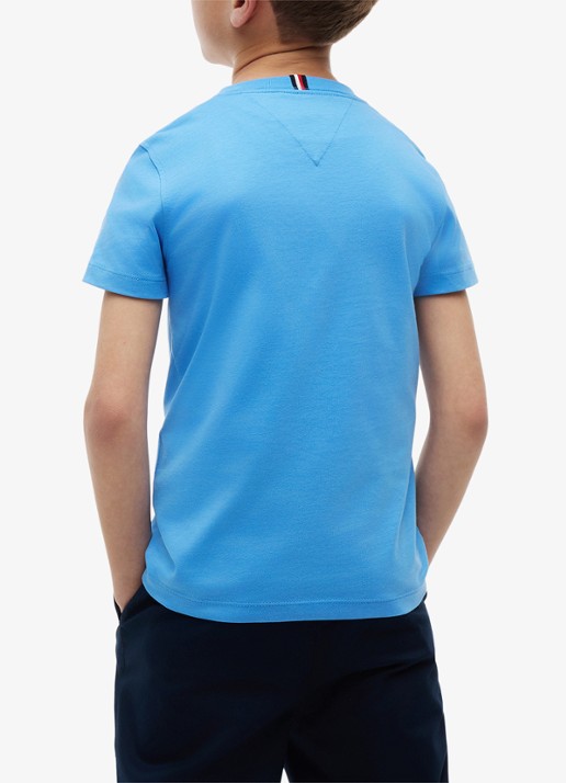 Tommy Hilfiger T-shirt met logoborduring - achterkant blauw