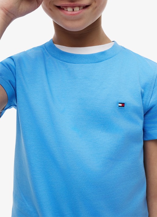 Tommy Hilfiger T-shirt met logoborduring - detail 3 blauw