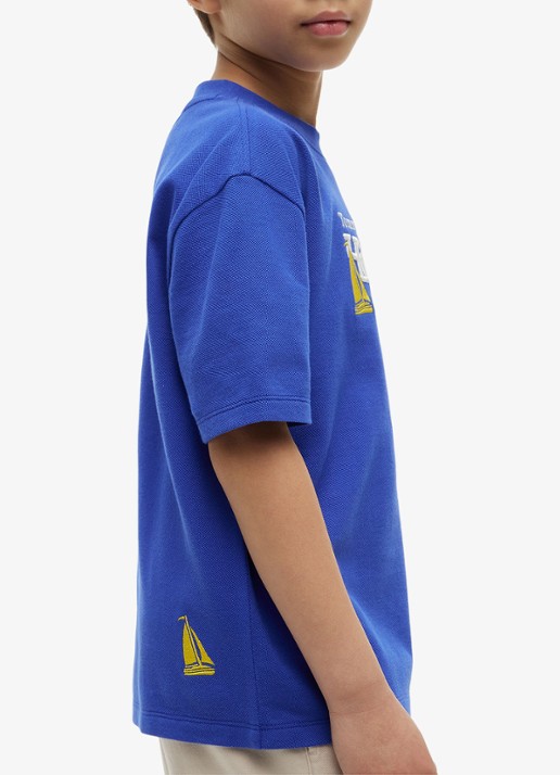 Tommy Hilfiger T-shirt met logoborduring - achterkant blauw
