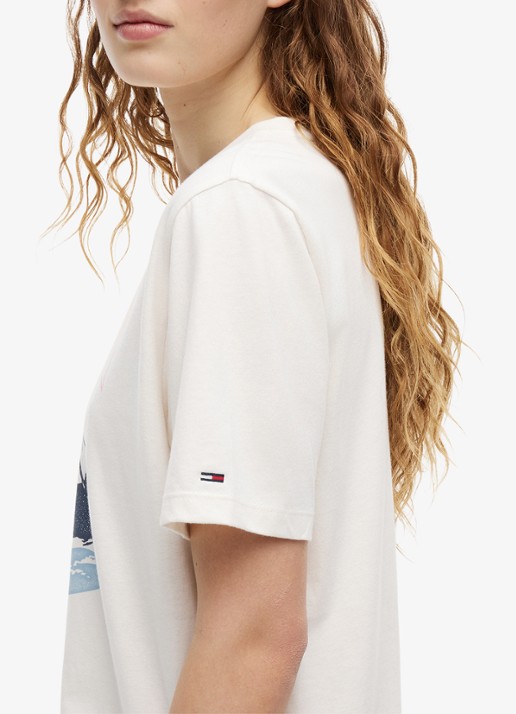 Tommy Hilfiger T-shirt met logoprint - detail 4 gebroken wit