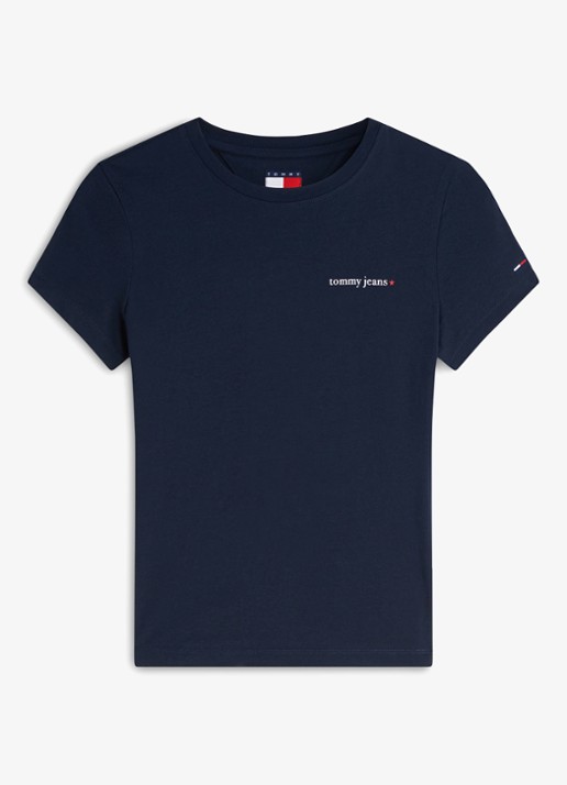 Tommy Hilfiger T-shirt met logoprint - voorkant donkerblauw