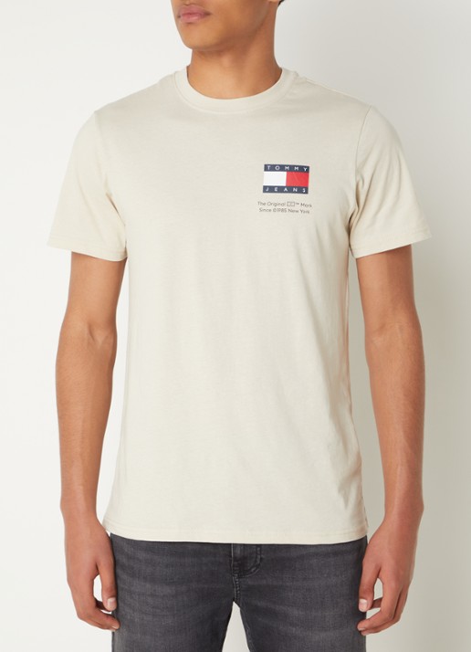Tommy Hilfiger T-shirt met logoprint - detail 4 beige