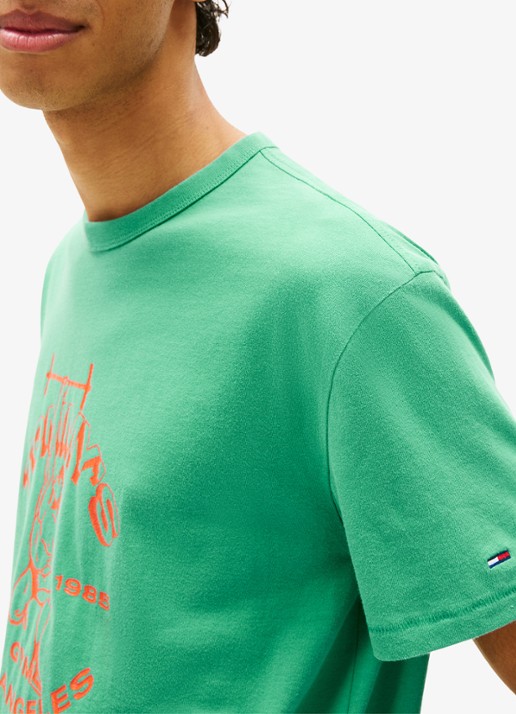 Tommy Hilfiger T-shirt met logoprint - detail 5 groen