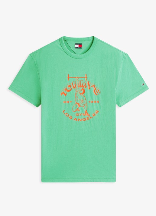Tommy Hilfiger T-shirt met logoprint - voorkant 2 groen