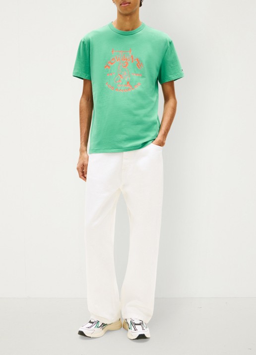 Tommy Hilfiger T-shirt met logoprint - voorkant 3 groen