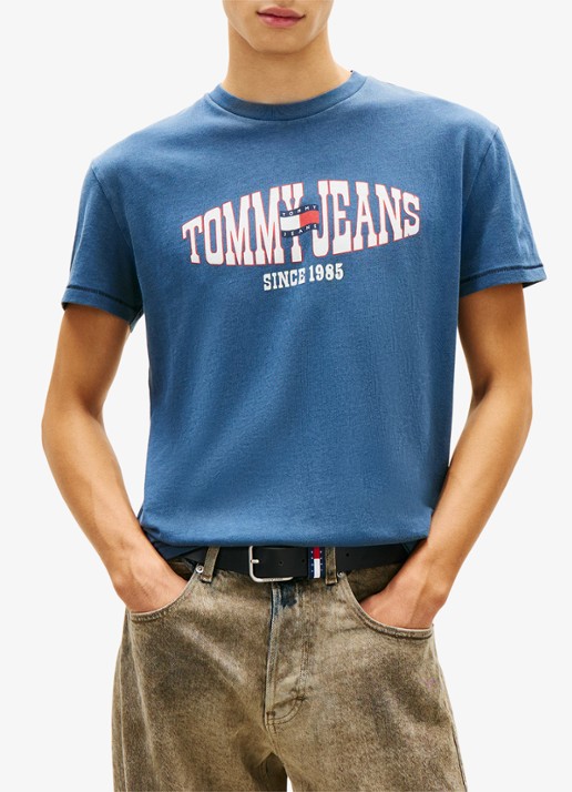 Tommy Hilfiger T-shirt met logoprint - detail 4 blauw