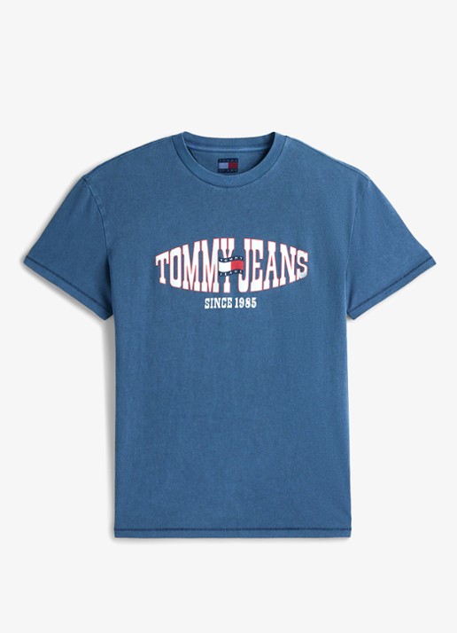 Tommy Hilfiger T-shirt met logoprint - voorkant 2 blauw