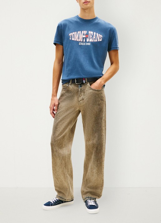 Tommy Hilfiger T-shirt met logoprint - voorkant 3 blauw