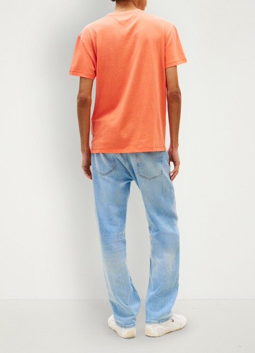Tommy Hilfiger T-shirt met logoprint - achterkant 5 koraalrood
